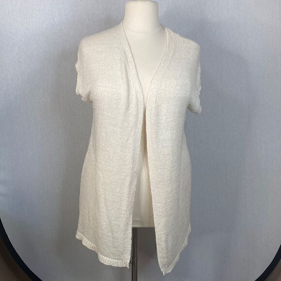 Women’s Lane Bryant Sleeveless Cardigan. Beige. Size 14 / 16. New With Tags - Picture 1 of 9